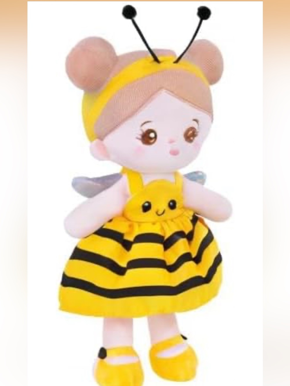 Plush Bee Doll - Yellow Striped Kids Toy